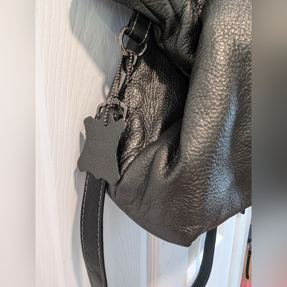 Vintage Nino Bossi Leather Convertible Bag In Grey Pewter Leather - Picture 9 of 16